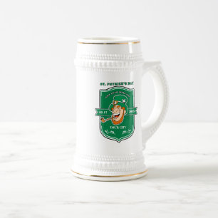 Fun Leprechaun Badge Design St. Patrick's Day Mokk Bierpul