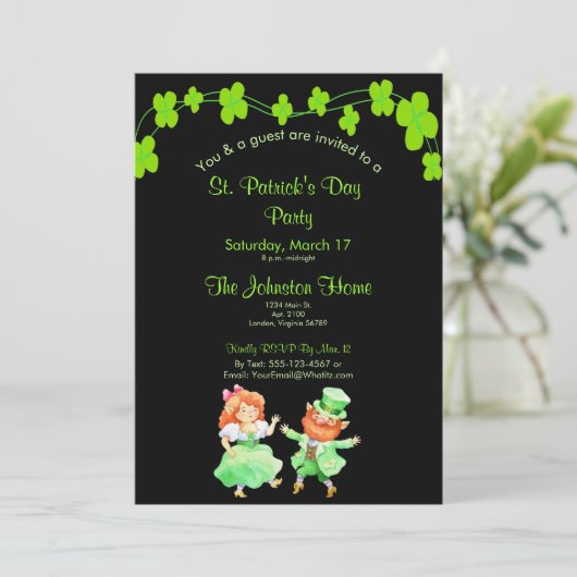 Fun Leprechauns St. Patrick's Day Party Invitation (Debout devant)