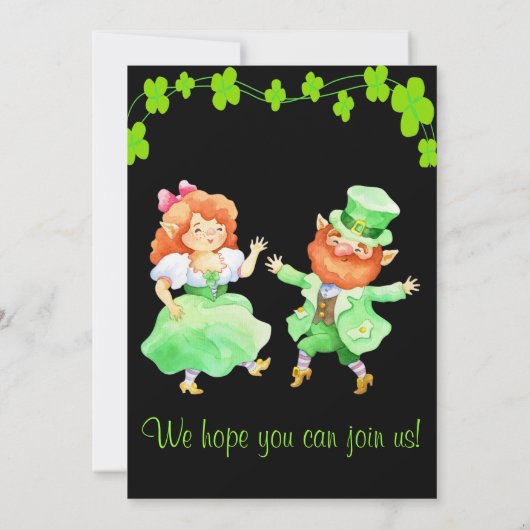 Fun Leprechauns St. Patrick's Day Party Invitation Kaart (Achterkant)
