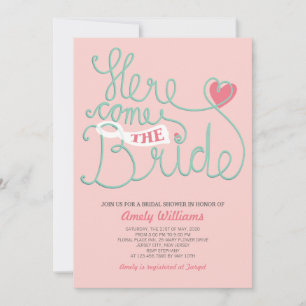 Fun Lettering Blush Pink Vrijgezellenfeest Uitnodi Kaart
