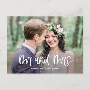 Fun Lettering Wedding Announement Briefkaart