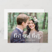 Fun Lettering Wedding Announement Briefkaart (Voorkant / Achterkant)