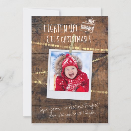 Fun Lightup Photographe Carte de Noël (Devant)