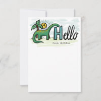 Fun Long Neck Dinosaur Hallo Personal Kinder Note