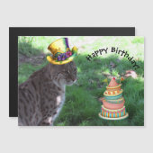 Fun Love Bobcat - Carte magnétique Anniversaire (Devant / Derrière)