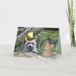 Fun Love Raccoon - Carte Anniversaire