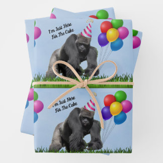 Fun Loving Birthday Gorilla - Verpakking Papier Bl Inpakpapier Vel