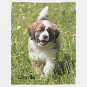 Fun-loving St. Bernard gepersonaliseerd Fleece Deken
