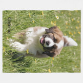 Fun-loving St. Bernard gepersonaliseerd Fleece Deken (Voorkant (Horizontaal))