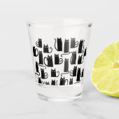 Fun Lucky Black Cat Shot Glas (Voorkant)
