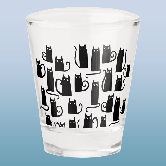 Fun Lucky Black Cat Shot Glas