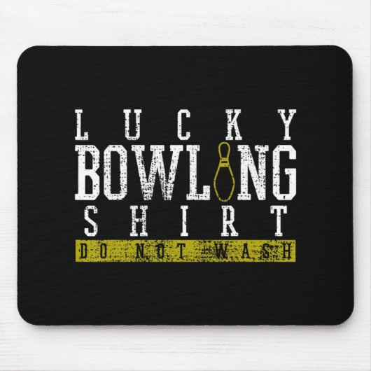 Fun Lucky Bowling Shirt Player Bowlers Pin Gift Muismat (Voorkant)