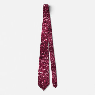 Fun Magenta Roze faux Glitter Sparkle Print Stropdas