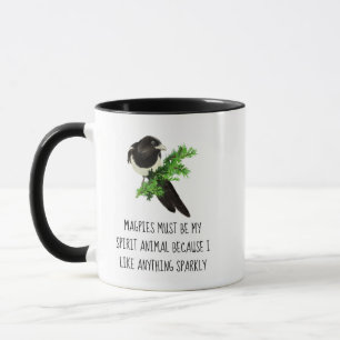 Fun Magpie Quote My Spirit Animal Sparkly Coffee Mok
