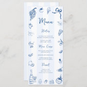 Fun Main Drake Blue Stripes Menu Italien (Devant / Derrière)