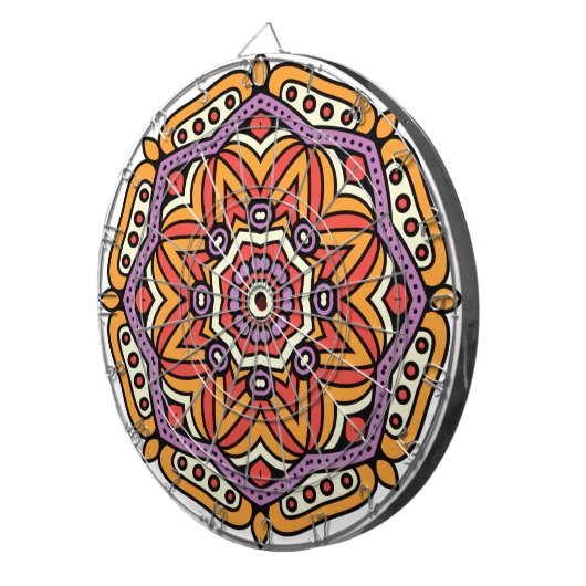 Fun Mandala Pattern Dartbord (Voorkant Rechts)