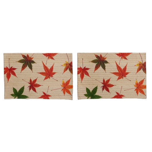 FUN Maple Leaves on Cardboard Box Kussensloop (Voorkant-Set)