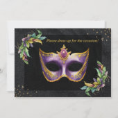 Fun Mardi Gras Birthday Kaart Uitnodiging (Achterkant)