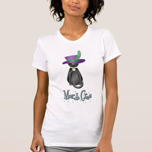 Fun Mardi Gras Cat Womens' T-shirt (Voorkant)