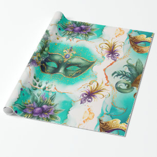 Fun Mardi Gras Maskers Cadeaupapier