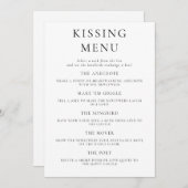 Fun Mariage Kissing Menu Activité Carte de jeu (Devant / Derrière)