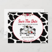 Fun Mariage vaches Enregistrer la date carte posta (Devant / Derrière)