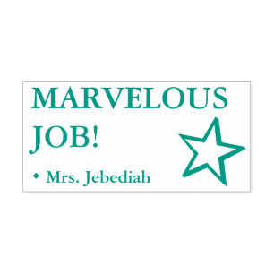 Fun "MARVELOUS JOB!" Rubberstempel sorteren Zelfinktende Stempel