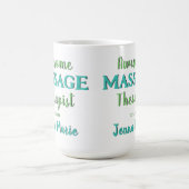 Fun Massage Therapeut Blauwgroen Tekst Kunst Koffiemok (Center)