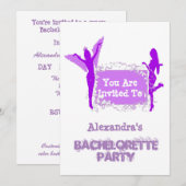 Fun meiden gepersonaliseerd bachelorette feest kaart (Voorkant / Achterkant)