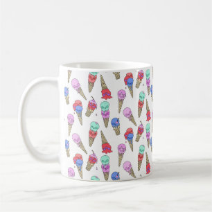 Fun Melty Summer Gothic Skull Ice Cream pastel wit Koffiemok