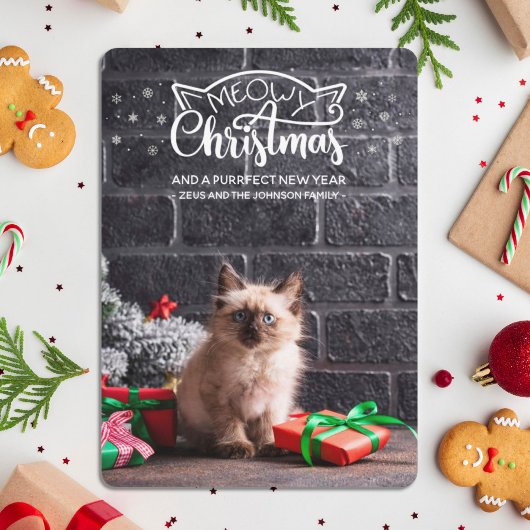 Fun meowy Noël purfffffect nouvelle année carte ch