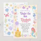 Fun Mermaid Birthday Invitation (Devant / Derrière)