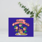 Fun Merry Chrismukkah Elves Dreidels Carte postale (Debout devant)