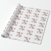 Fun Merry en Bright typografie Rood ontwerp Wrappi Cadeaupapier (Uitgerold)