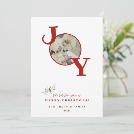 Fun Merry kerst Joy Photo Holiday Card (Staand voorkant)