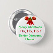 Fun Merry kerst Senior Discount Button of Pin (Voorkant /achterkant)