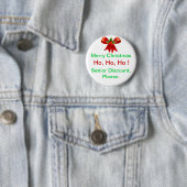 Fun Merry kerst Senior Discount Button of Pin (In situ)