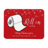 Fun Merry kerstfamilienaam Roll on New Year Magneet (Horizontaal)