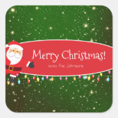 Fun Merry kerstkerstkerstkerstkerstkerstkerstkerst Vierkante Sticker (Voorkant)