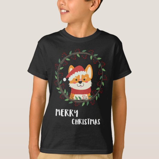 Fun Merry Kerstkerstkerstpuppy T-shirt (Voorkant)