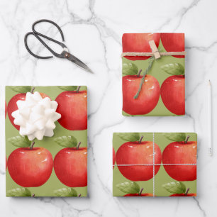 Fun met fruitrode appel inpakpapier vel