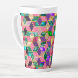 Fun, met meer gemengde ruitvormige hexagon 2 latte mok