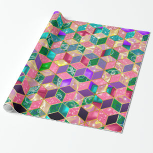 Fun, met meer gemengde ruitvormige hexagon cadeaupapier