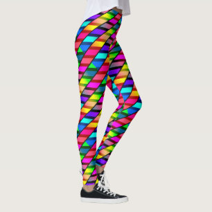 [Fun. met strepen] Patroon #7b Rainbow Helix Leggings