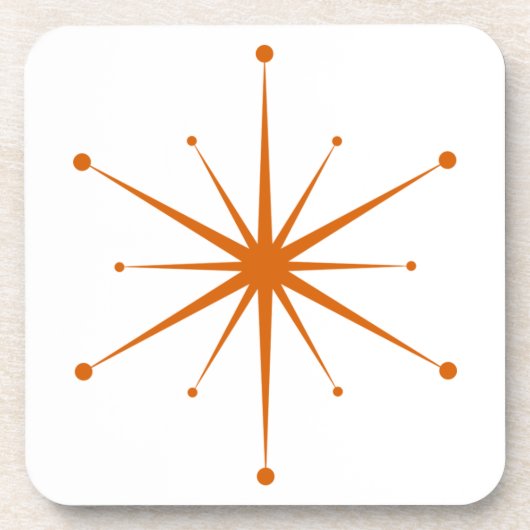 Fun, Mideeuw Modern Retro Starburst Bier Onderzetter (Voorkant)