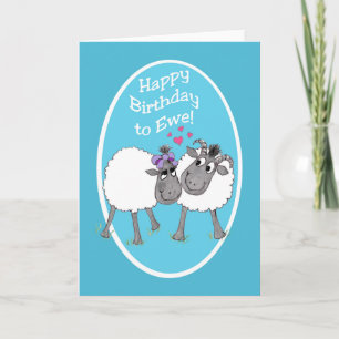 Fun mignon mouton Joyeux Anniversaire à Ewe Carte