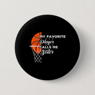 Fun mijn favoriete Basketball Player me Zuster Ronde Button 5,7 Cm