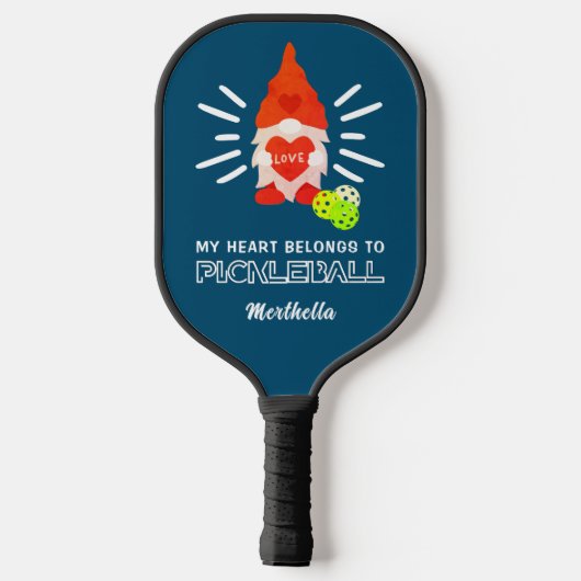 Fun MIJN HARTBONGS AAN PICKLEBALL Gnome Pickleball Paddle (Achterkant)