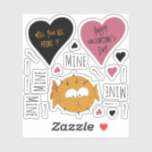 Fun Mine Mine Mine Valentijnse  Puffer Thema Sticker (Vel)