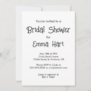 Fun Minimalist Bridal Shower-uitnodiging Kaart